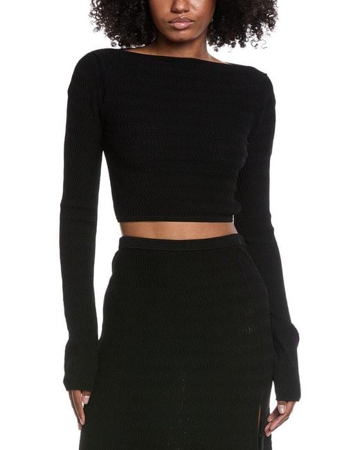 LAPOINTE Black Crepe Matte Top