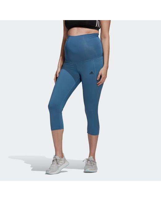 adidas Designed To Move 3/4 Sport Tights (maternity) in Blue | Lyst