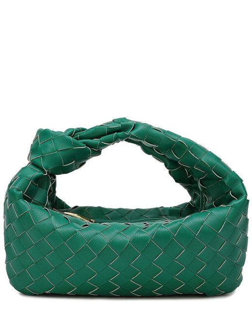 Tiffany & Fred Green Paris Woven Knot Leather Satchel
