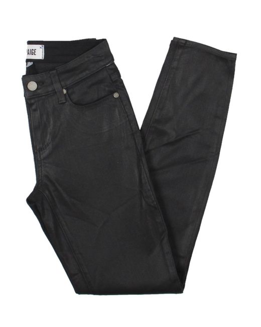 PAIGE Black Verdugo Denim Coated Ankle Jeans