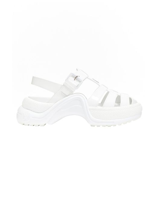 Louis Vuitton White 2022 Archlight Patent Leather Chunky Sole Fisherman Sandals