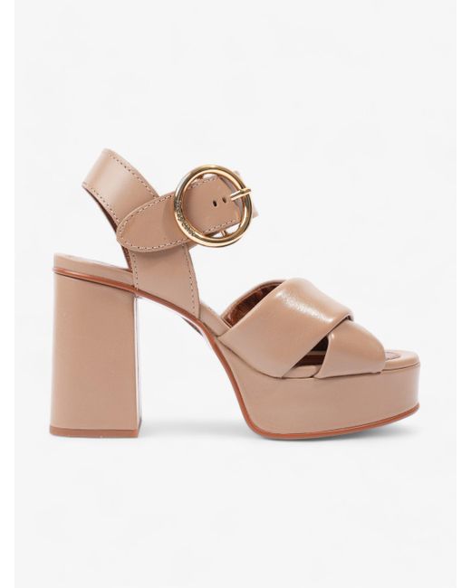 See By Chloé Natural Lyna Platform Sandals 105mm Leather
