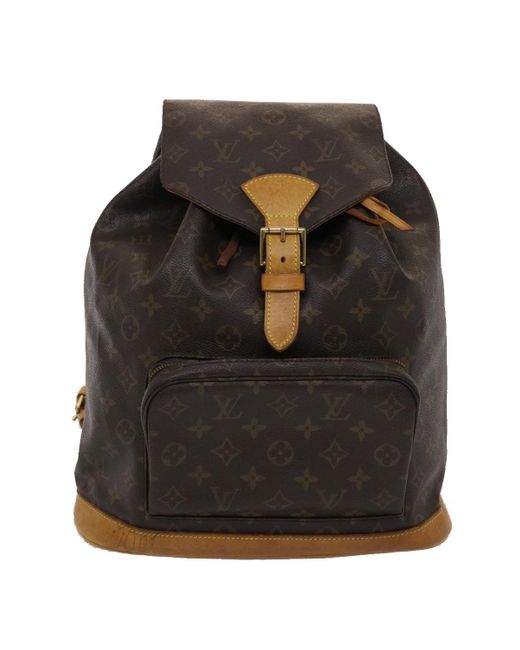 Pre-owned Louis Vuitton Lv Monogram Montsouris Backpack In Brown