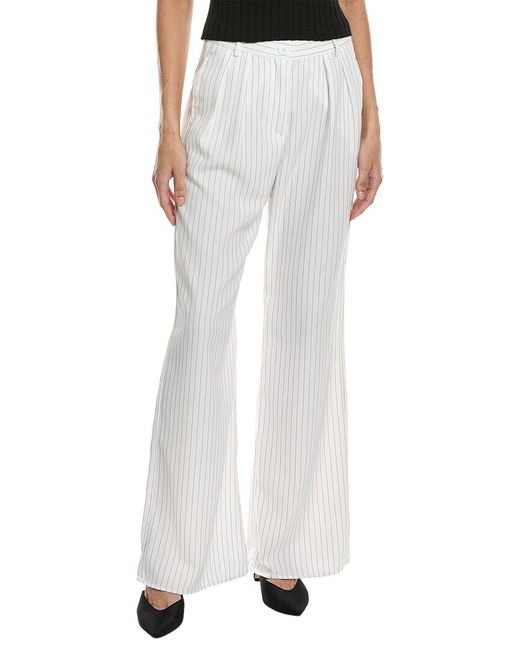 AIDEN White Pleated Trouser