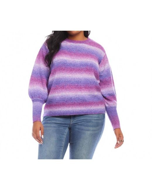 Karen Kane Purple Plus Size Blouson Sleeve Sweater