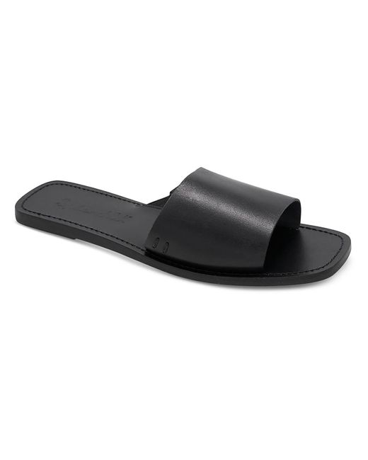 Splendid Black Forever Leather Slip-on Slide Sandals