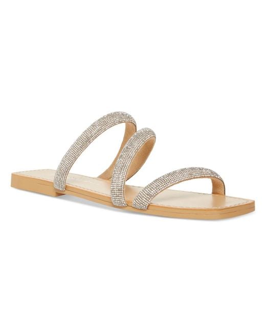 Madden Girl White Parfait Rhinestones Slip-on Slide Sandals