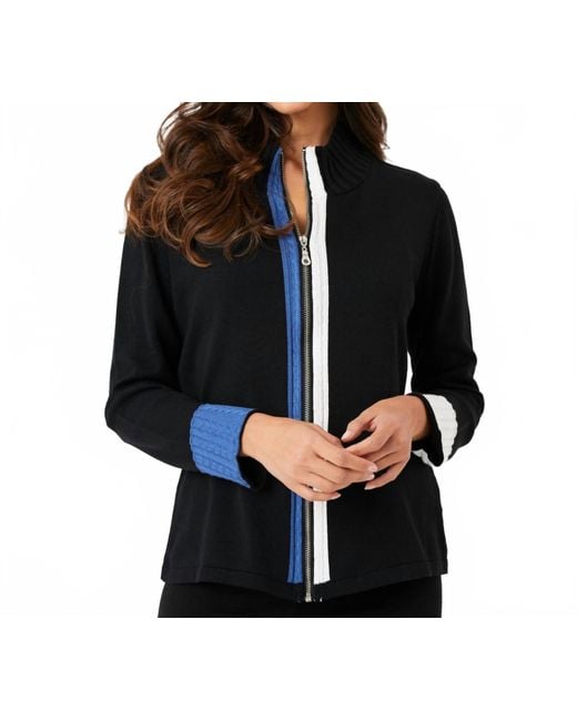French Kyss Black Braided Zip Jacket