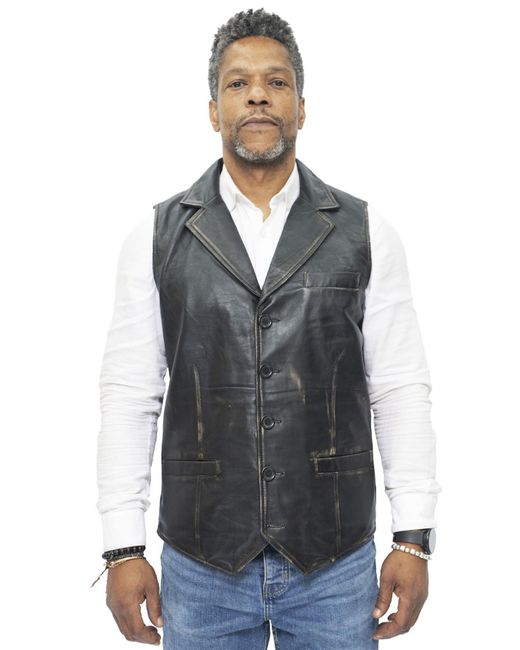 Infinity Leather Gray Smart Classic Waistcoat-Bristol for men