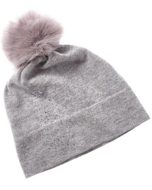 Forte Gray Cashmere Crystal Cashmere Hat