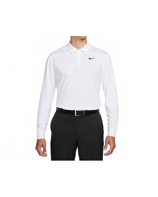 Nike White Solid Long Sleeve Shirt for men