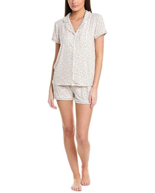 Tart Collections White Intimates 2Pc Dixie Shirt & Short Set