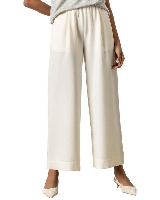 Lilla P Natural Wide Leg Pull-On Easy Fit Pant