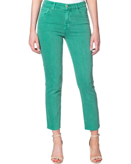 J Brand Green Ruby Denim Color Wash Cigarette Jeans