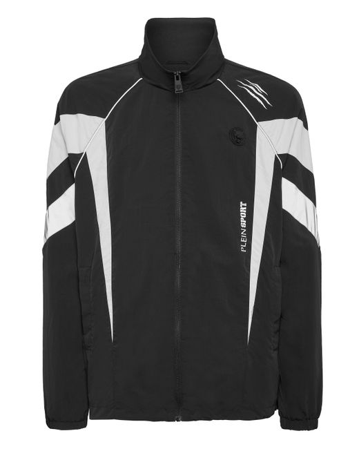 Philipp Plein Black Nylon Jogging Bomber Jacket Ls Scratch for men
