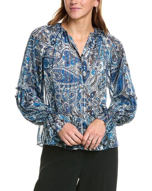 Ramy Brook Blue Aria Blouse