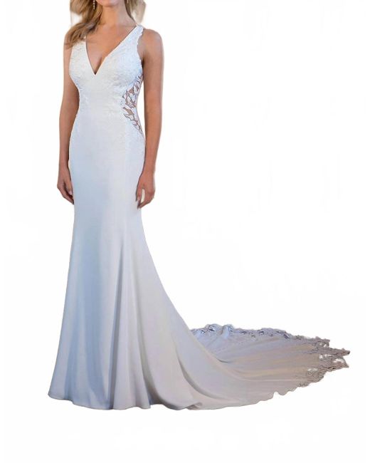 Essence of Australia White Glamorous Column Wedding Dress