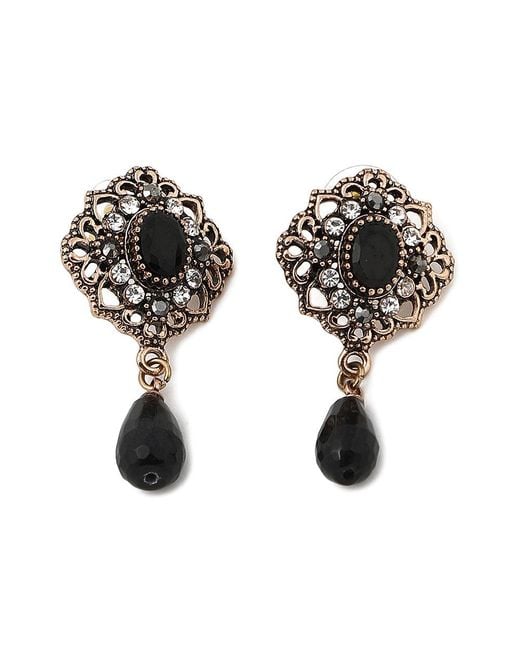 SOH Black Stone Drop Earrings