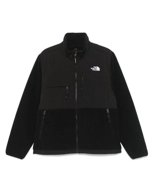 The North Face Black Textured Mid-Layer Jacket With Zip Pockets And Stand-Up Collar for men