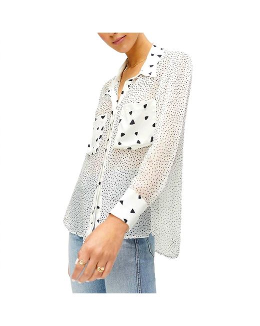 7 For All Mankind White Patch Pocket Blouse