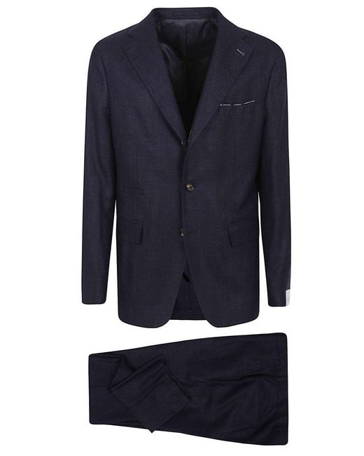 Eleventy Blue Single-Breasted Italian Tailored Suit With Slim Fit for men