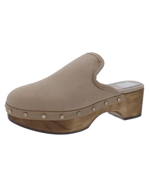 Dolce Vita Brown Suede Studded Clogs