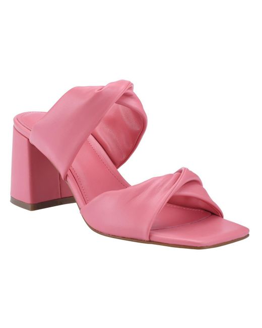 Marc Fisher Pink Kari Faux Leather Casual Slide Sandals
