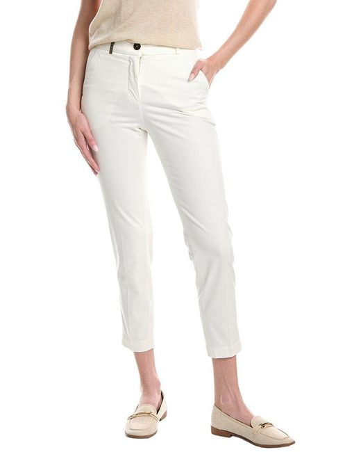 Peserico White Solid Pant