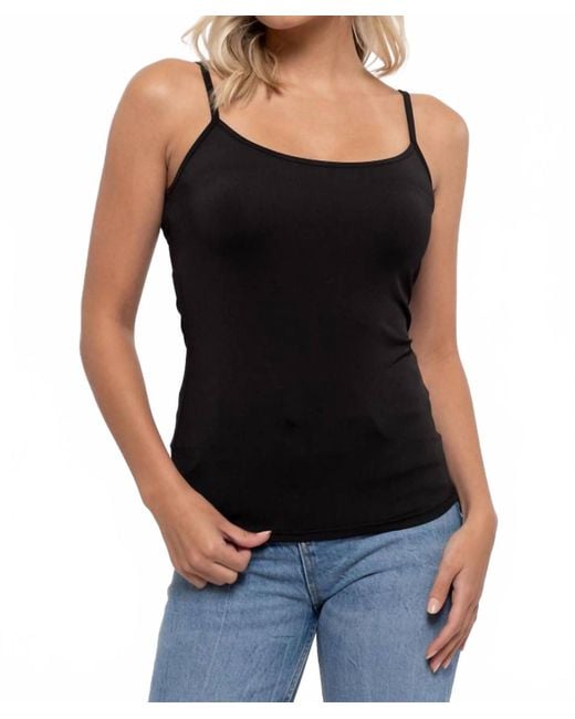 Blu Pepper Black Adjustable Strap Basic Camisole