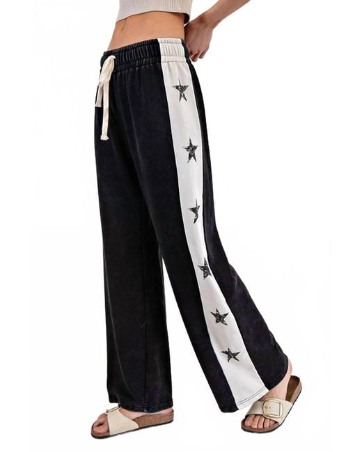 Eesome Black Star Terry Pants