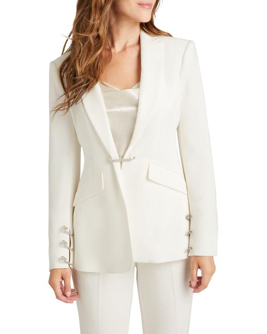 Cinq À Sept Natural Cheyenne Rhinestone Pin Blazer