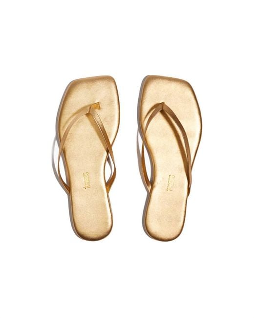 TKEES Natural Square Toe Lily Flip Flops