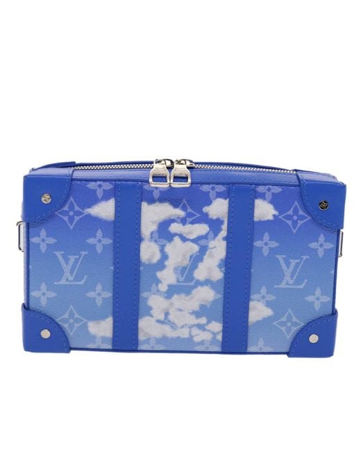 Louis Vuitton Blue Trunk Canvas Shoulder Bag (pre-owned)