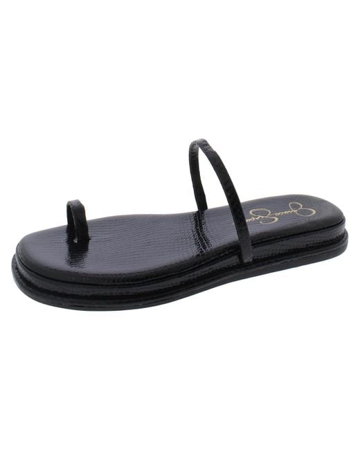 Jessica Simpson Black Malha Slip On Wedges Slide Sandals