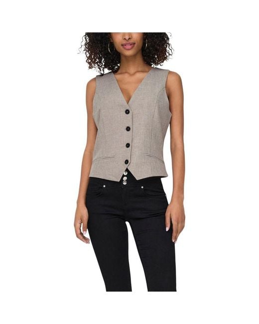 ONLY Black Polyester Waistcoat