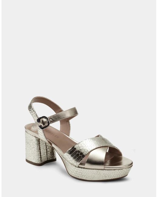 Aerosoles Natural Cosmos Sandals W Leather Block Heel Platform Ver318