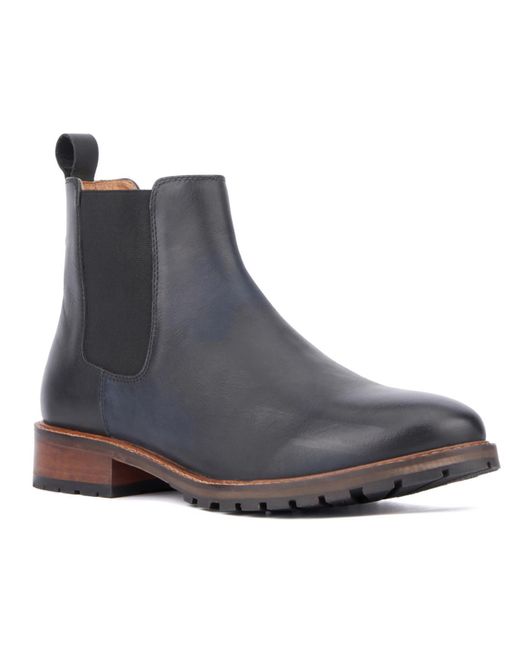 Reserved Footwear Black Theo Leather Ankle Chelsea Boots for men