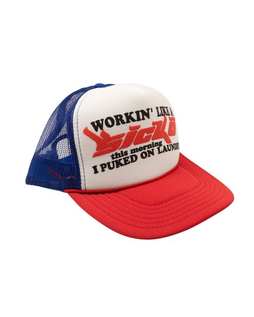 Sicko Red, White And Blue Working Like A Trucker Hat Cap for men