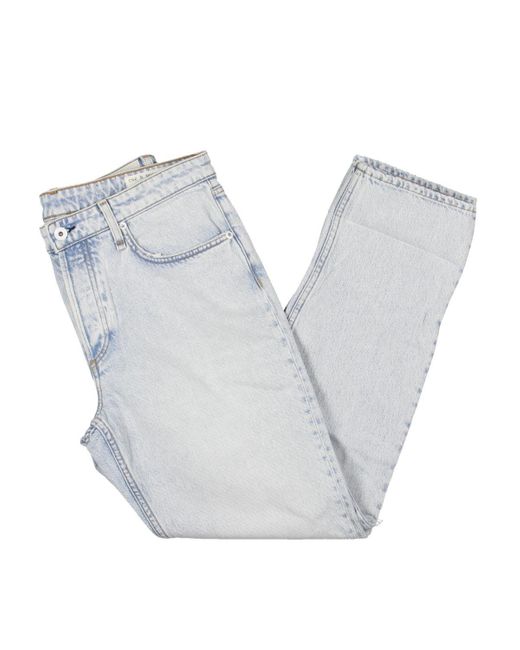 Rag & Bone Blue Rosa Mid-Rise Distressed Boyfriend Jeans