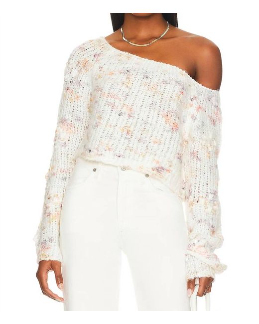 Free People White Sunset Cloud Pullover