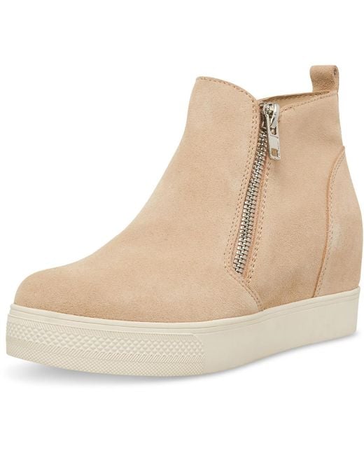 Steve Madden Women's Natural Wedgie Suede Slip On Casual And