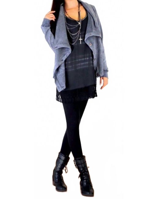 Tough Luv Blue Cascade Button Up Cardigan