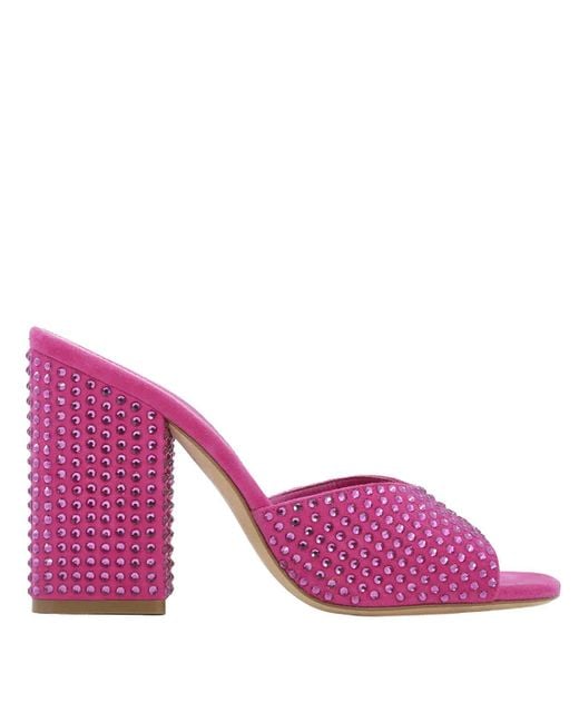 Paris Texas Purple Ruby Holly Anja Crystal-Embellished Mules