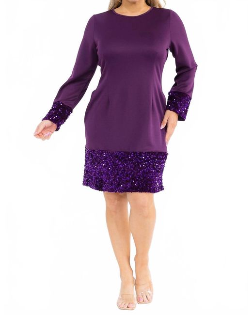 Karen T Design Purple Mini Dress With Sequin Details