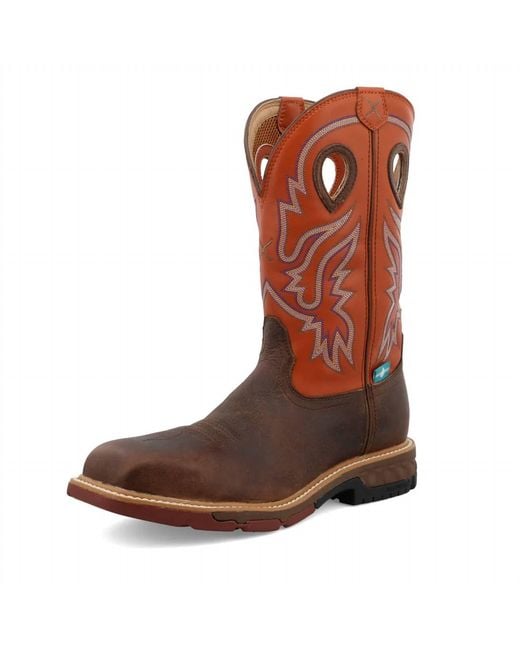 Twisted X Brown 12" Western Work Boot for men