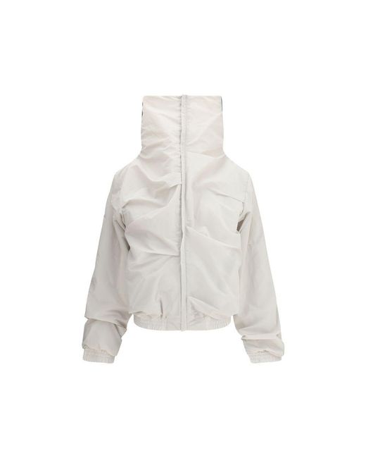 ALAINPAUL White Polyamide Full-Length Jacket