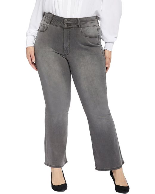 NYDJ Gray Plus Ava High-rise Slimming Flare Jeans