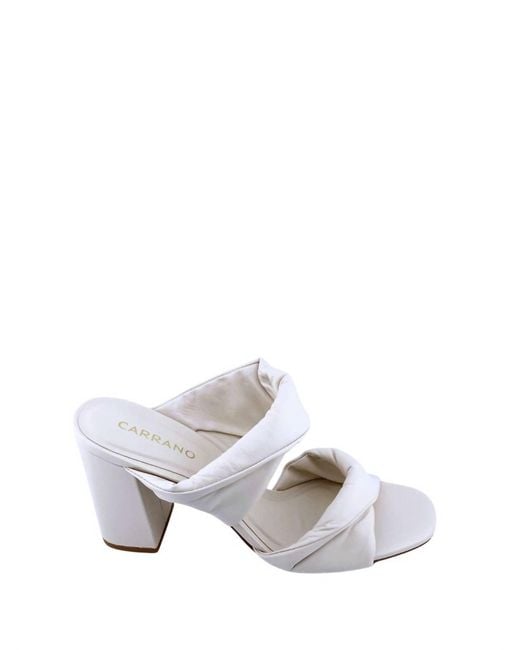 Carrano White Puffy Sandals