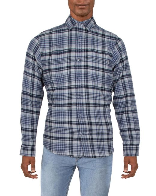 Hurley Blue Organic Portland Plaid Organic Cotton Button-down Shirt for men