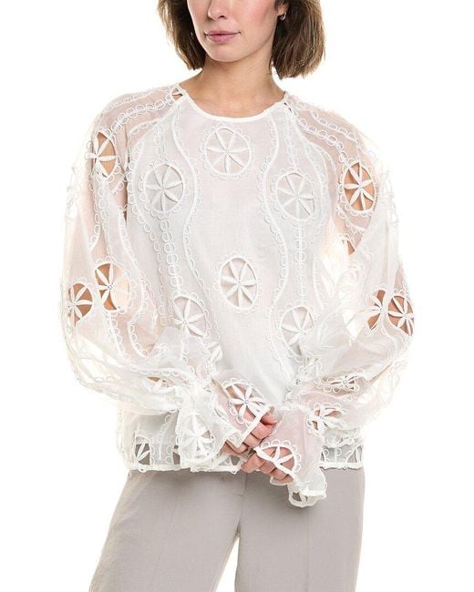 Bardot White Rosalee Lace Blouse